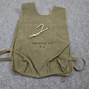Military Ammunition Bag M2 Olive Green Canvas Field Gear Utility Vintage
